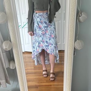 Wrap around rip curl floral skirt